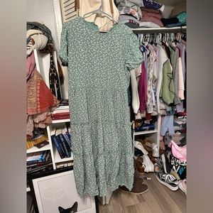 Pastel floral midi dress